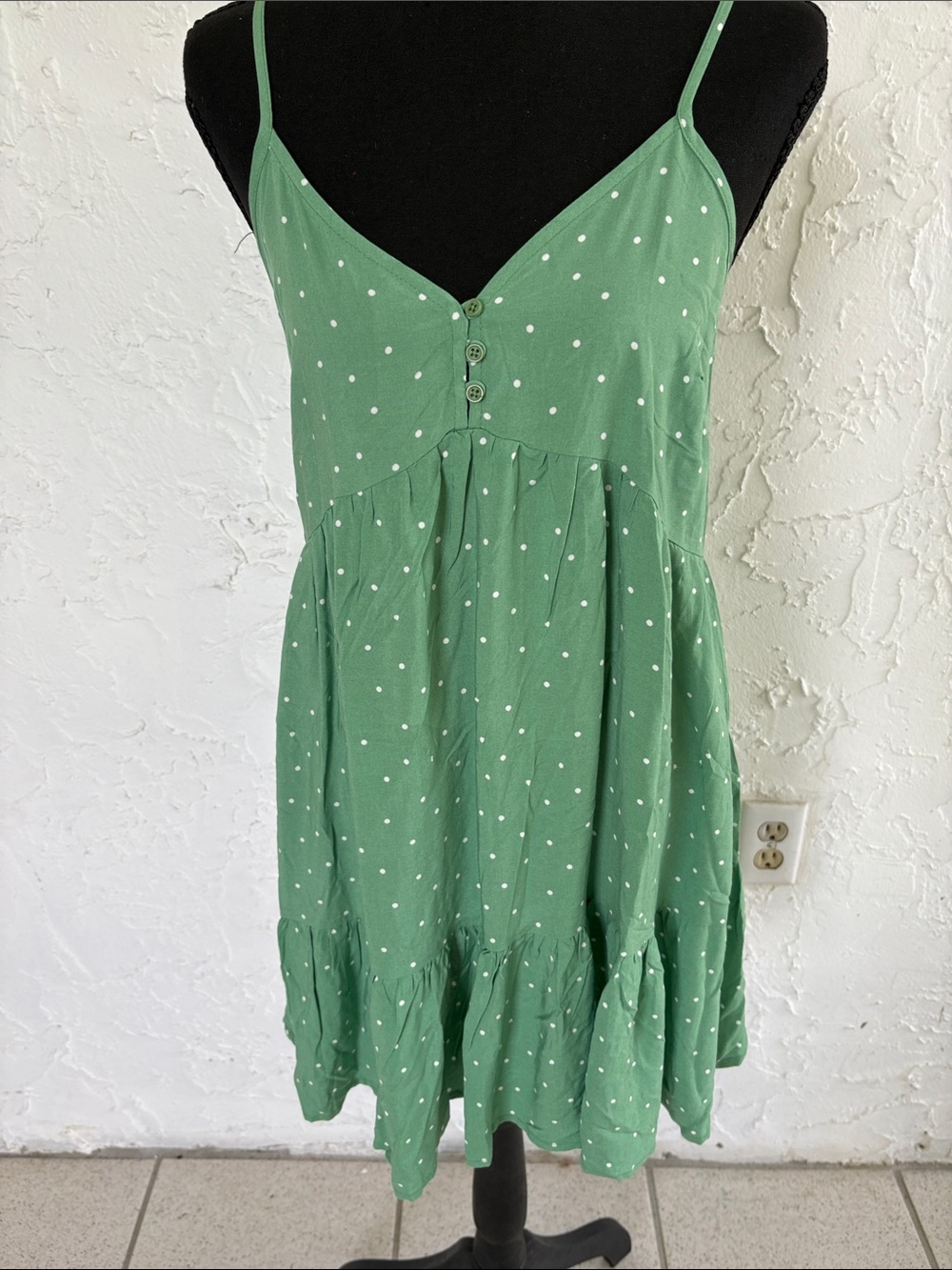 La Hearts Mint Green Polka Dot Mini Dress